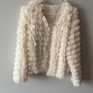 Elegant Cream Textured Women's Jacket